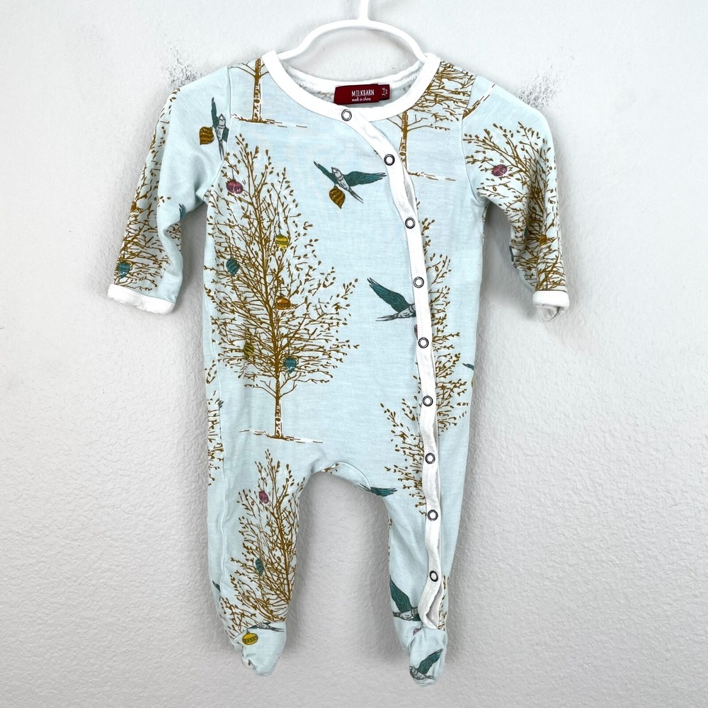 Milkbarn Baby 3-6 Month‎ Footed One Piece Snap Closure Pajamas